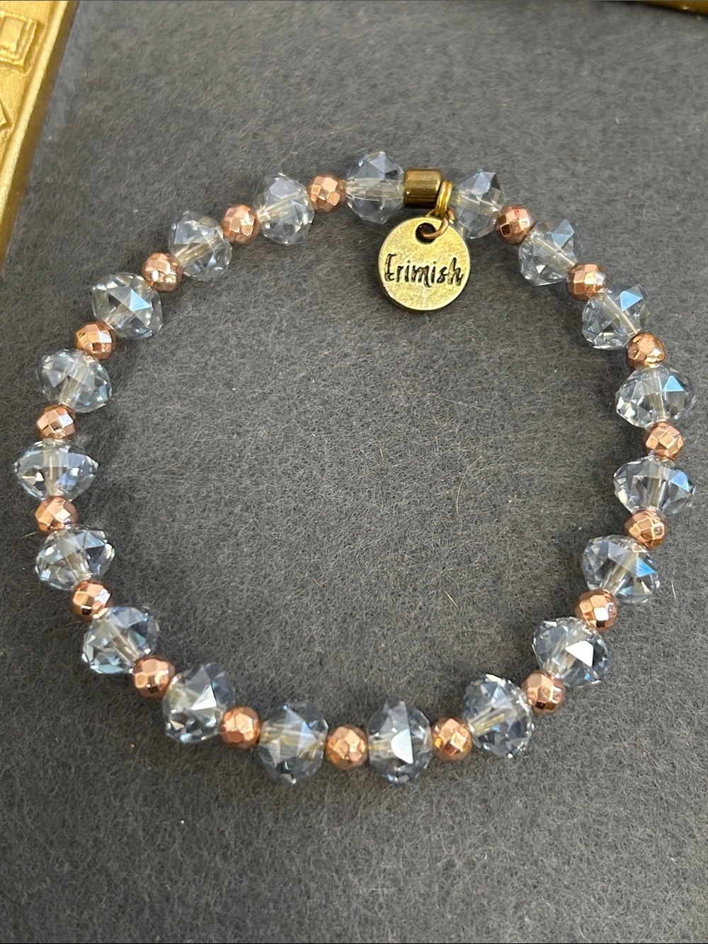 Erimish Light Blue Crystal Bracelet with Rose Gold Accents